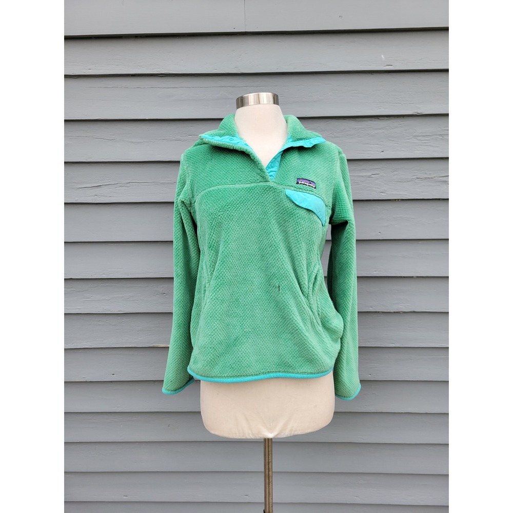Patagonia Fleece Pullover Green Re-Tool Snap-T Polartec Women's Size S